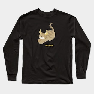 Taurus cat zodiac sign Long Sleeve T-Shirt